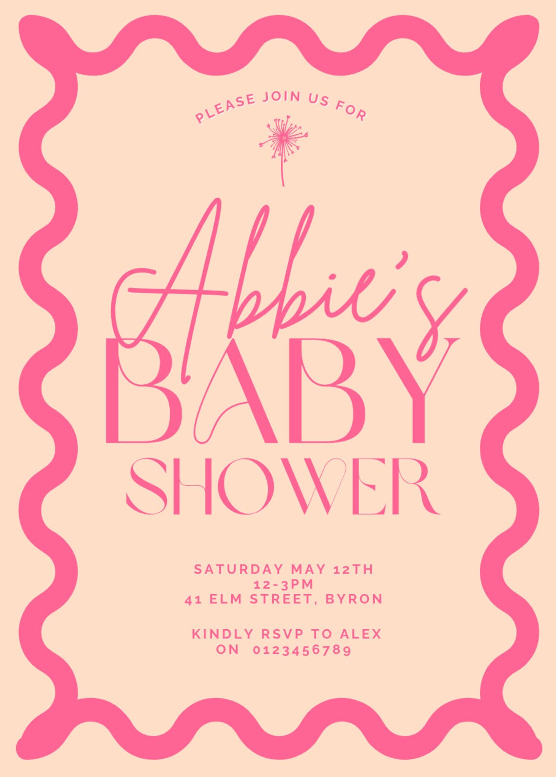 Wavy Baby Shower Invitation, Minimalist Wave Poster - Image 4