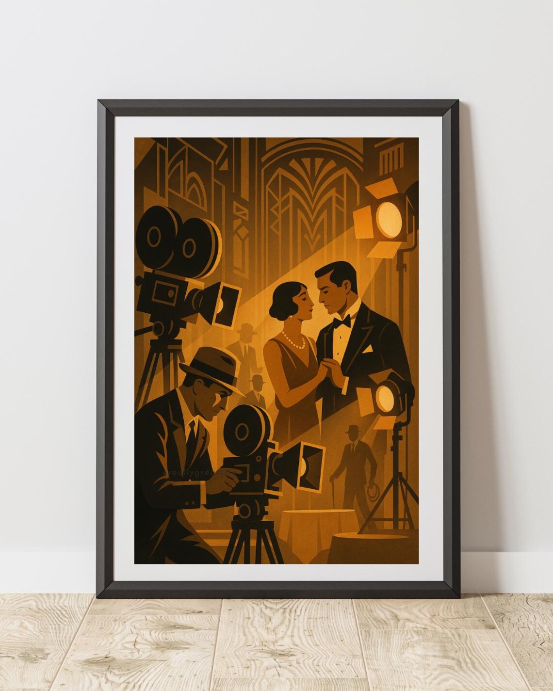 1920s Movie Set Golden Age Hollywood Film Director Art Deco Poster