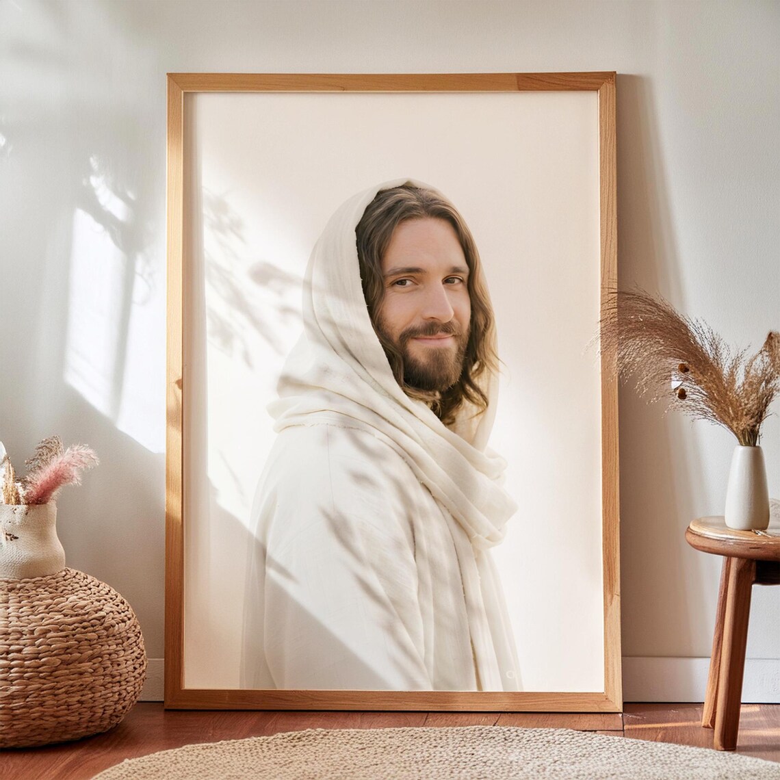 Resurrected Jesus Peaceful Christ Portrait, Art Print