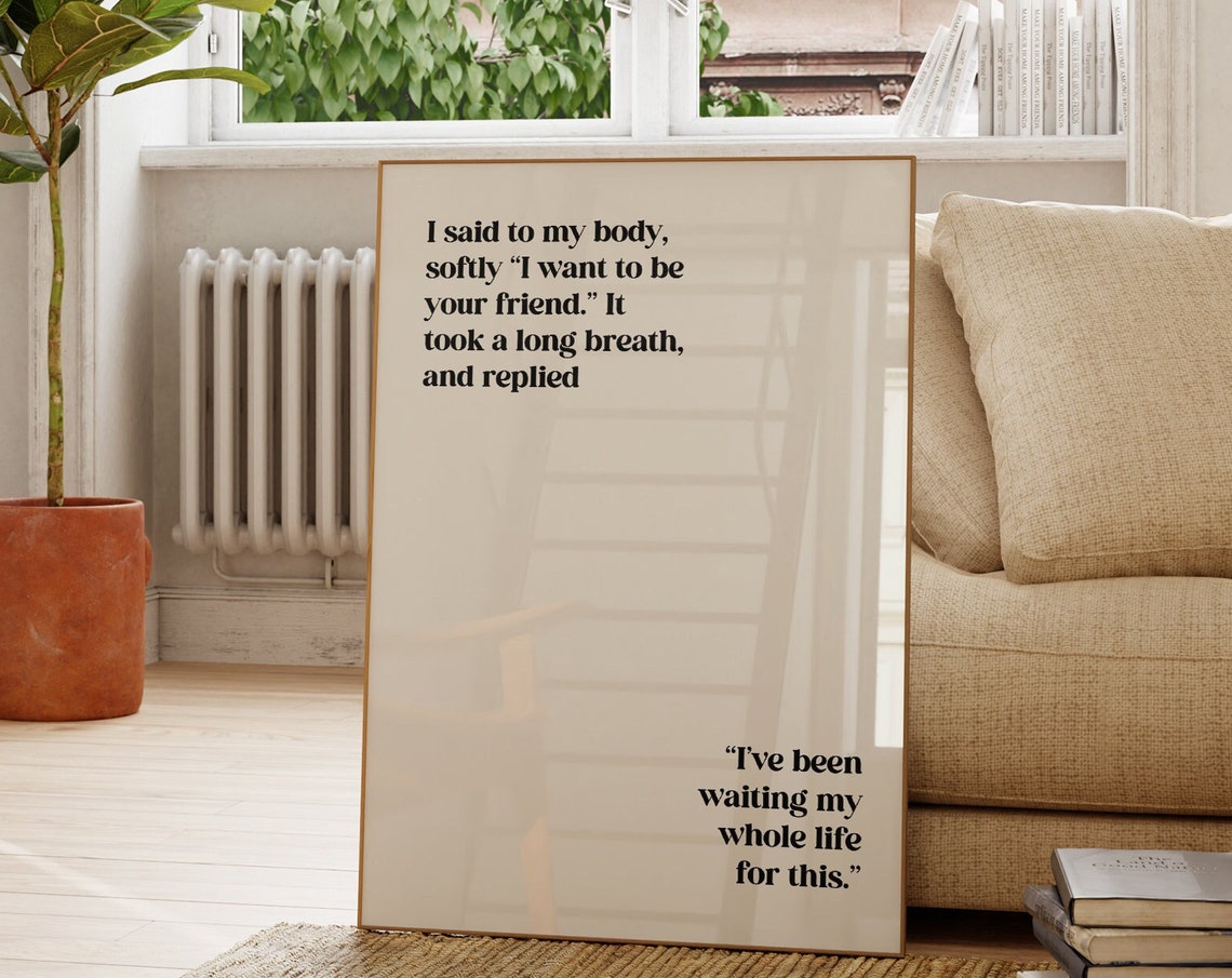 Befriend Your Body Self Love Affirmation Quote Minimalist Wall Poster - Image 4