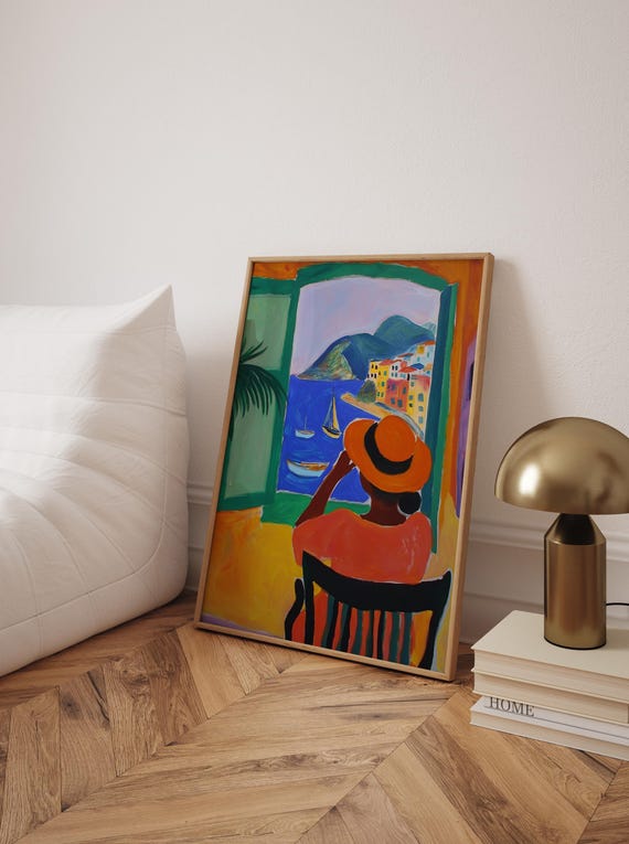 Amalfi Coast Art Print Matisse Style Italian Riviera Poster