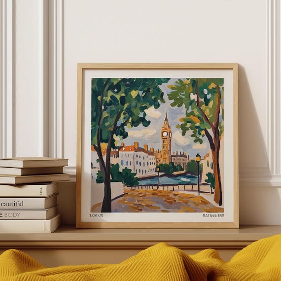 Matisse Prints For Sale Colorful Big Ben London Wall Art In Fauvist Style Painterly River Thames Cityscape Bold Tree Uk Scene