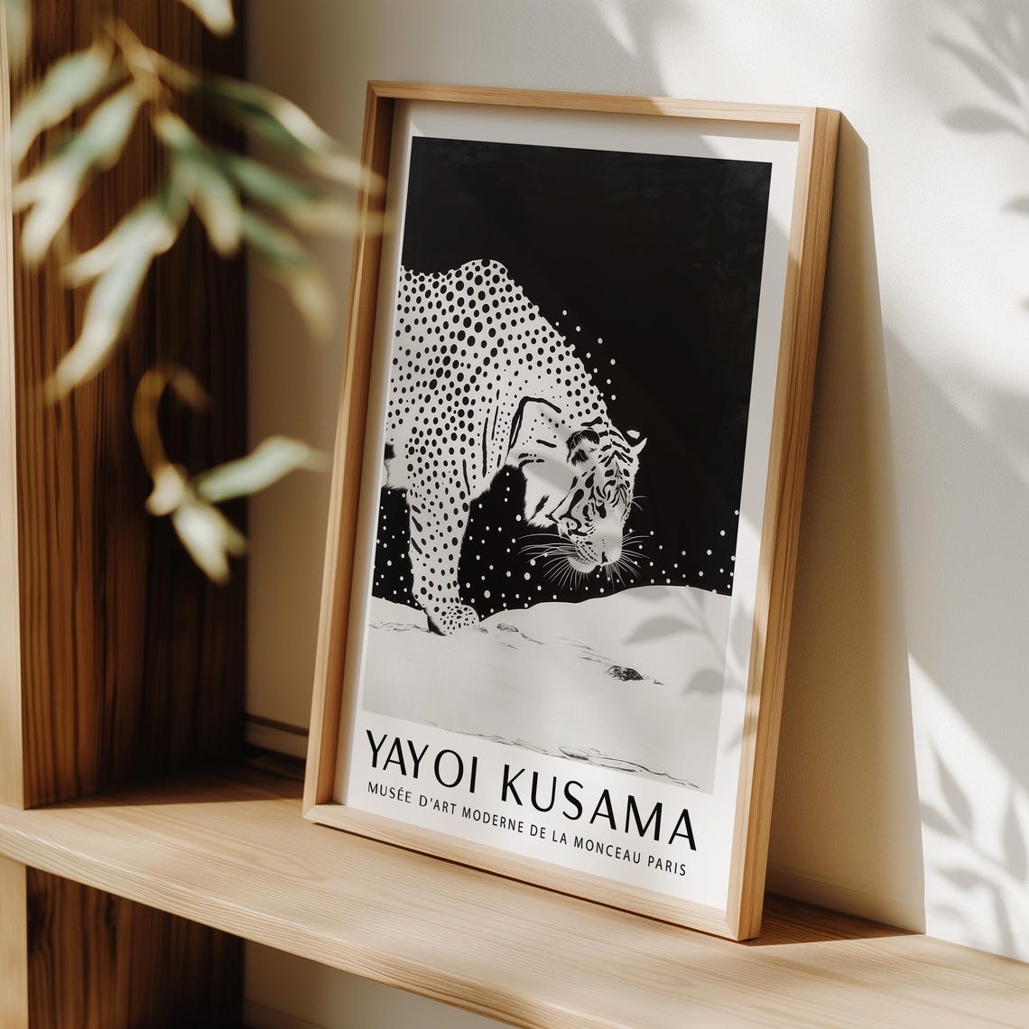Yayoi Kusama White Snow Tiger Spotted Paris Museum Style Print - Image 2