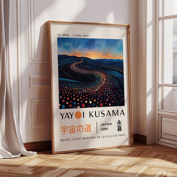 Yayoi Kusama 1984 Cosmic Dotted Starry Path Paris Museum Poster