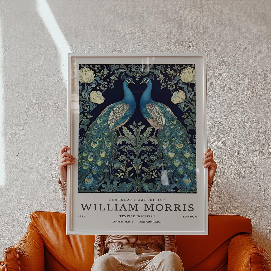Vintage Peacock Art Print, William Morris Inspired - Image 2