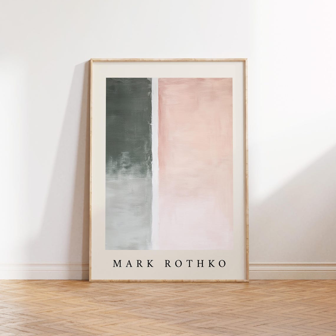 Mark Rothko Pastel Sage Blush Soft Minimalist Two Tone Art Print