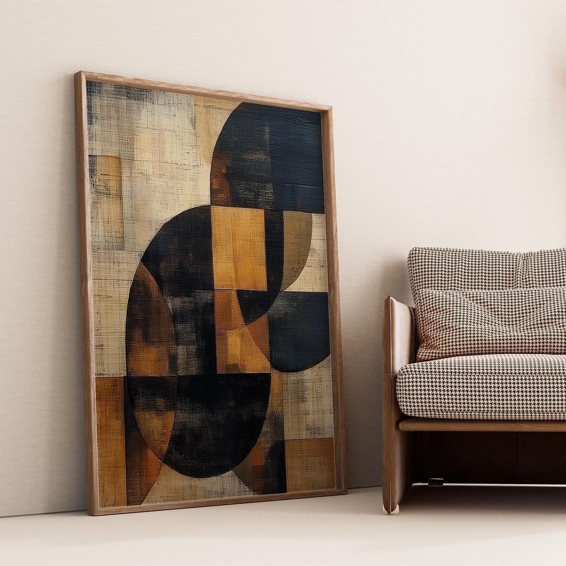 Sunset Eclipse Wabi Sabi Ochre Black Arch Abstract Art Poster