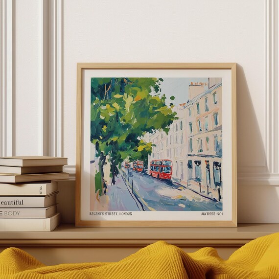 London Regent Street Scene With Red Double Decker Buses City Poster