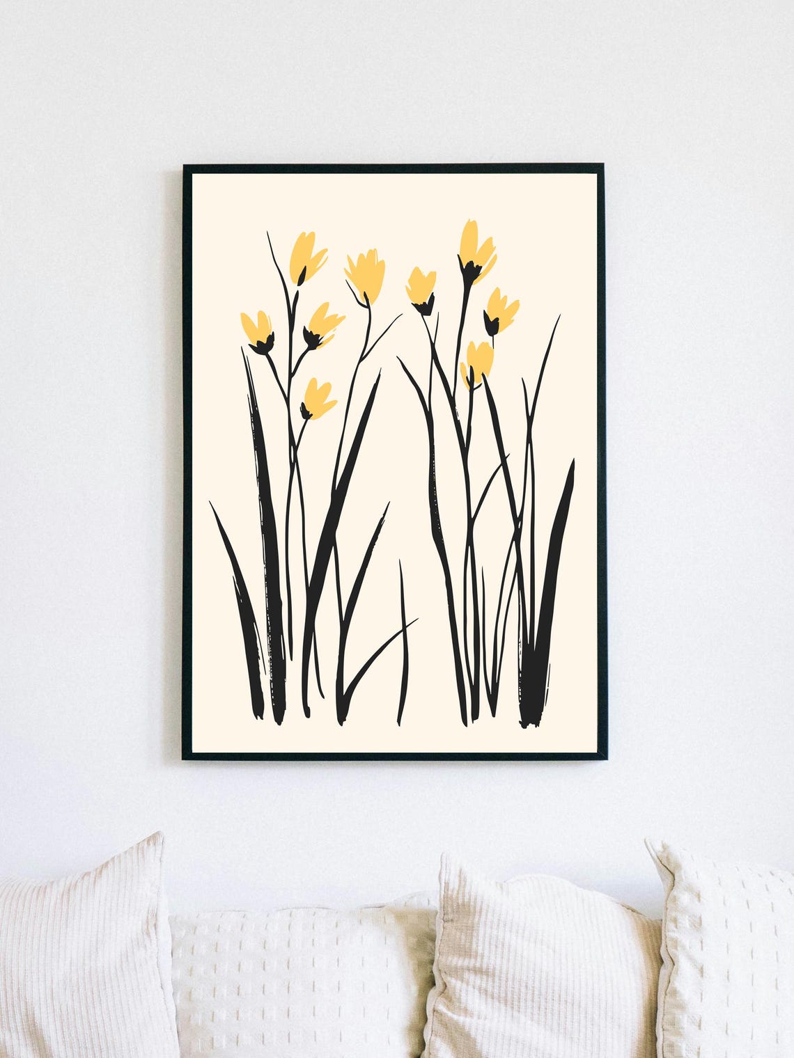 Wabi Sabi Spring Flower Art Print, Japandi Minimalist - Image 3