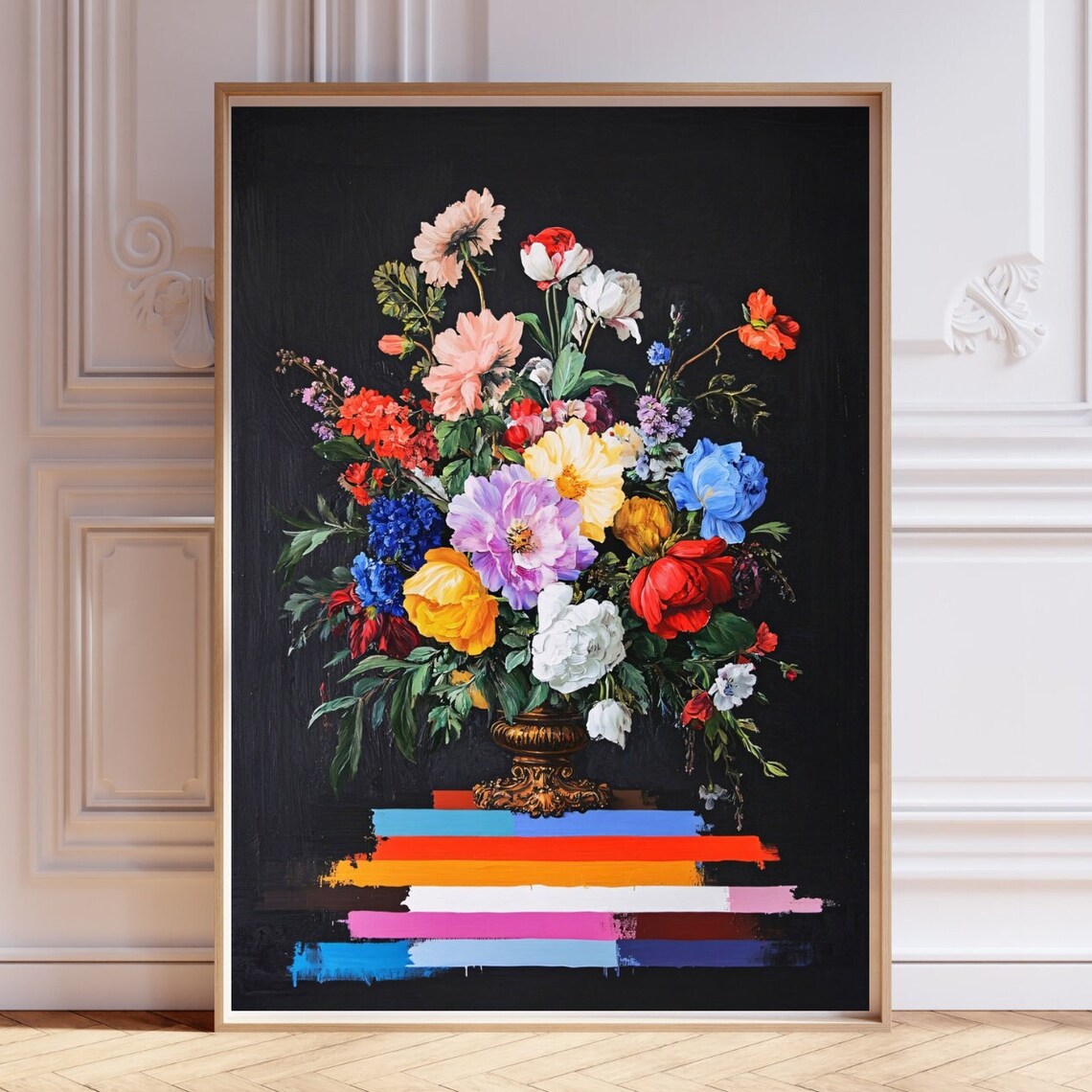 Altered Art Still Life Floral, Surreal Pop Art Print