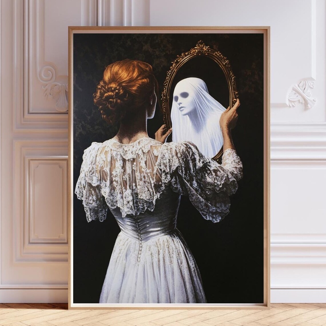 Mirror Haunted Gothic Farmhouse Victorian Art Print