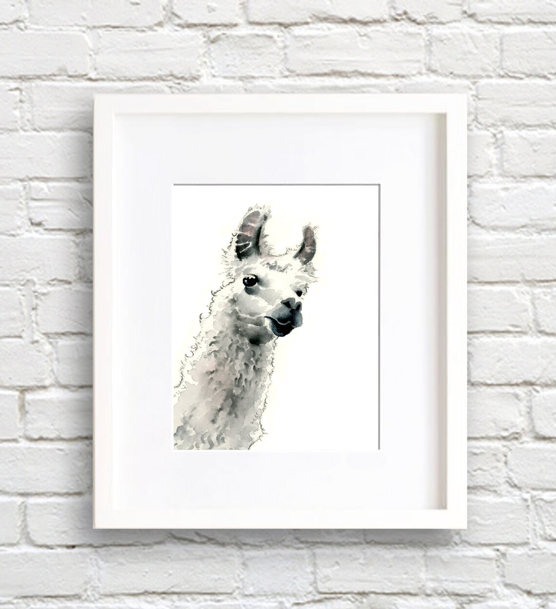 Llama Watercolor Nursery Wall Decor Art Print