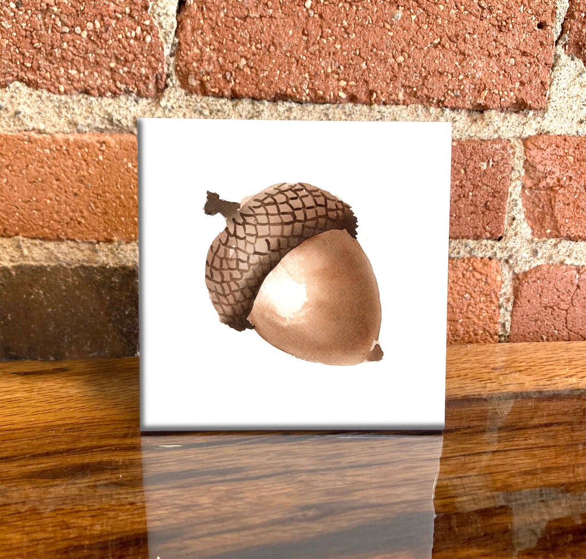 Acorn Decorative Tile, Nature Lover Art Print