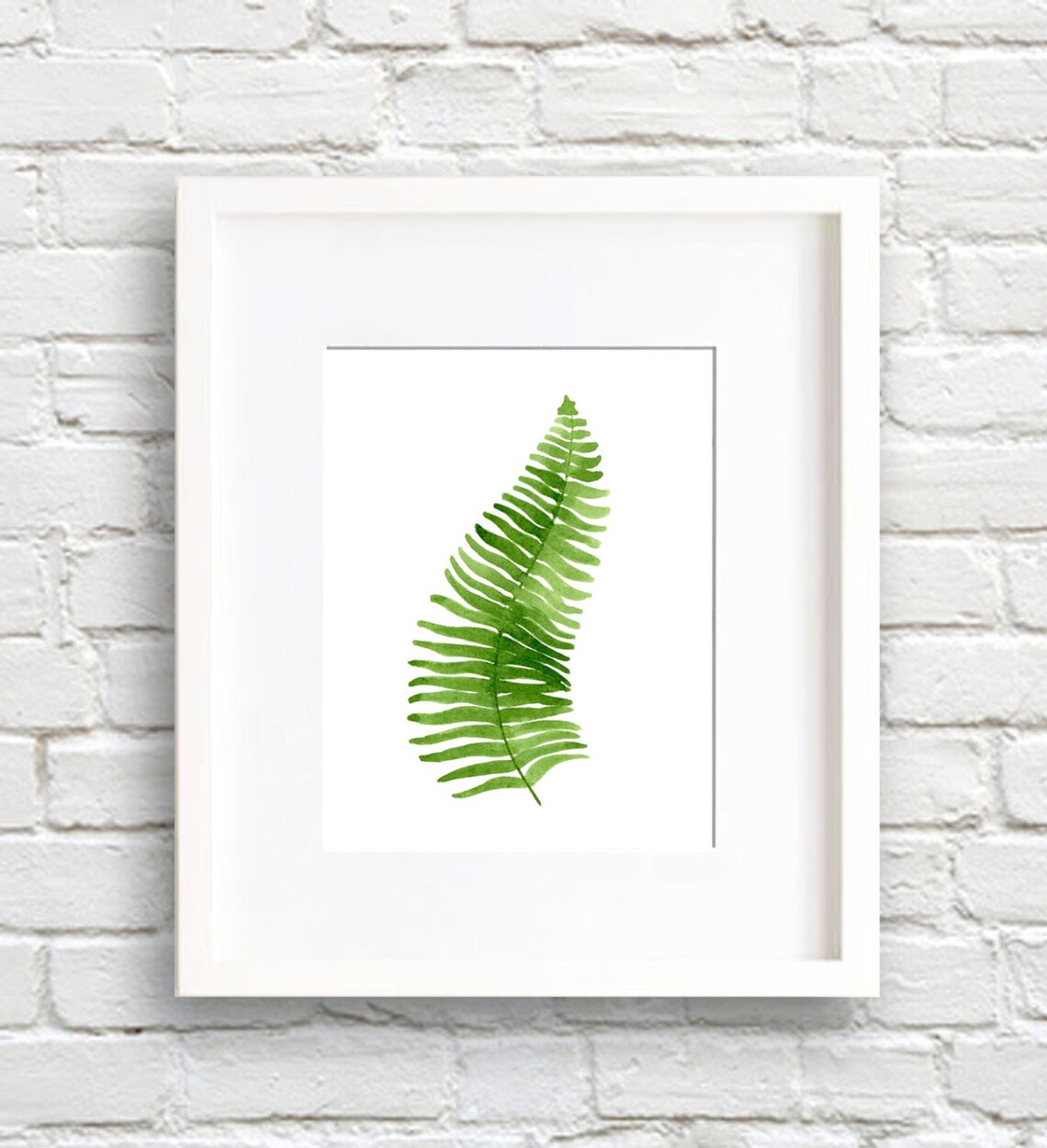 Fern Leaf Watercolor Art Print, Botanical Wall Decor