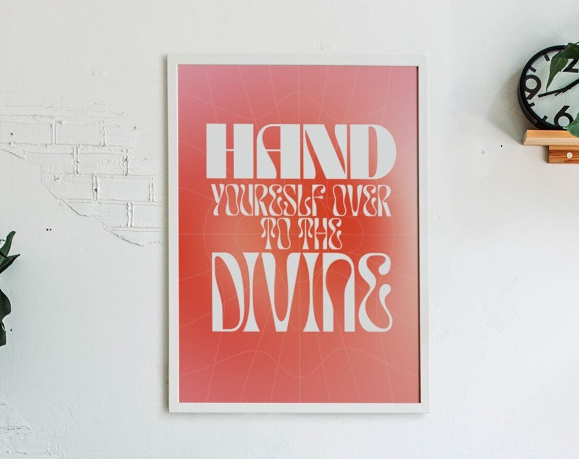 Hand Yourself Over To The Divine Coral Aura Affirmation Poster