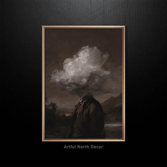 Clouded Mind Gothic Art Print Dark Academia Decor