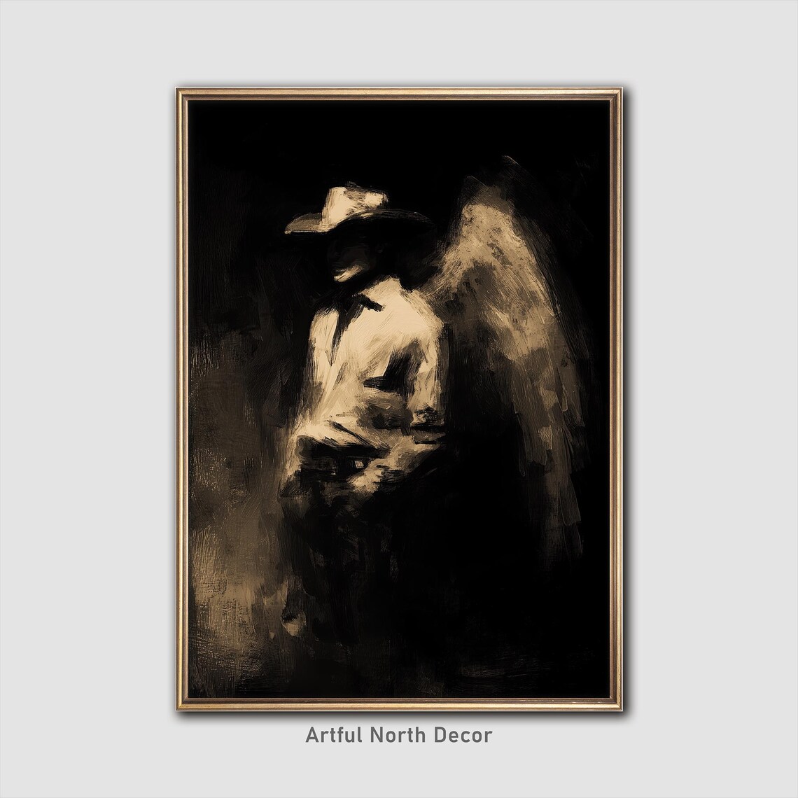 Angel Cowboy Dark Academia Gothic Western Art Print