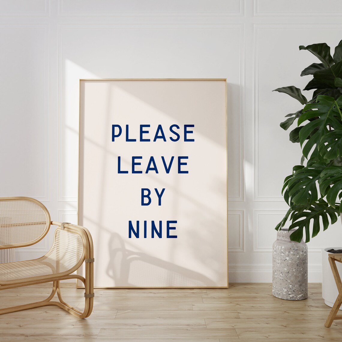 Please Leave By Nine, Retro Minimalist Wall Art Print - Image 2