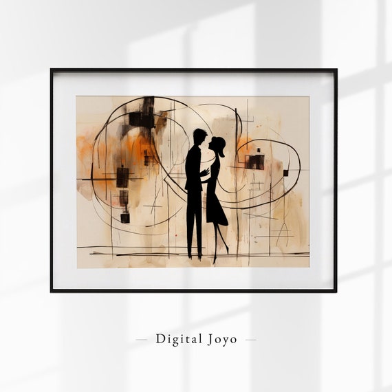 Abstract Couple Painting Lovethemed Wedding Art