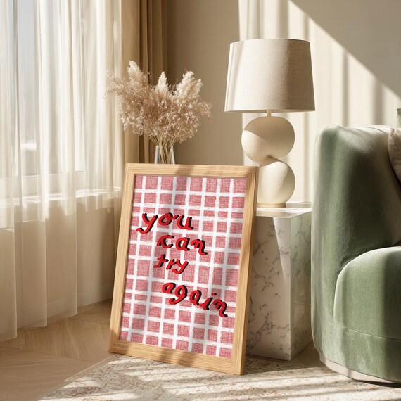 Motivational Poster You Can Try Again Inspiring Quote