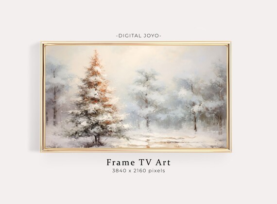 Snowy Christmas Tree Winter Forest Evergreen Holiday Artwork Poster