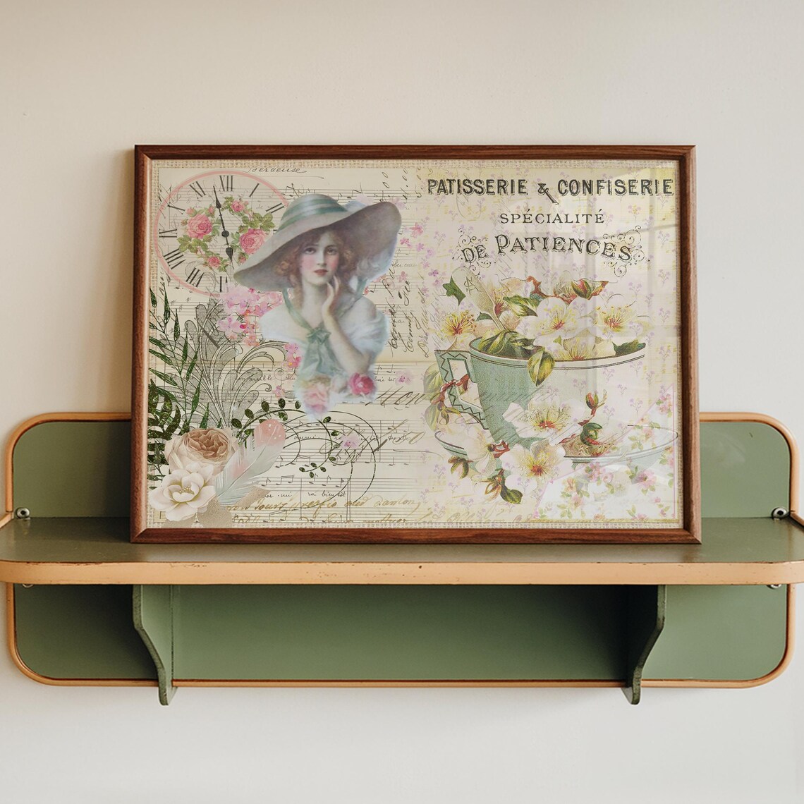 French Patisserie Confiserie Vintage Collage Bakery Kitchen Art Poster