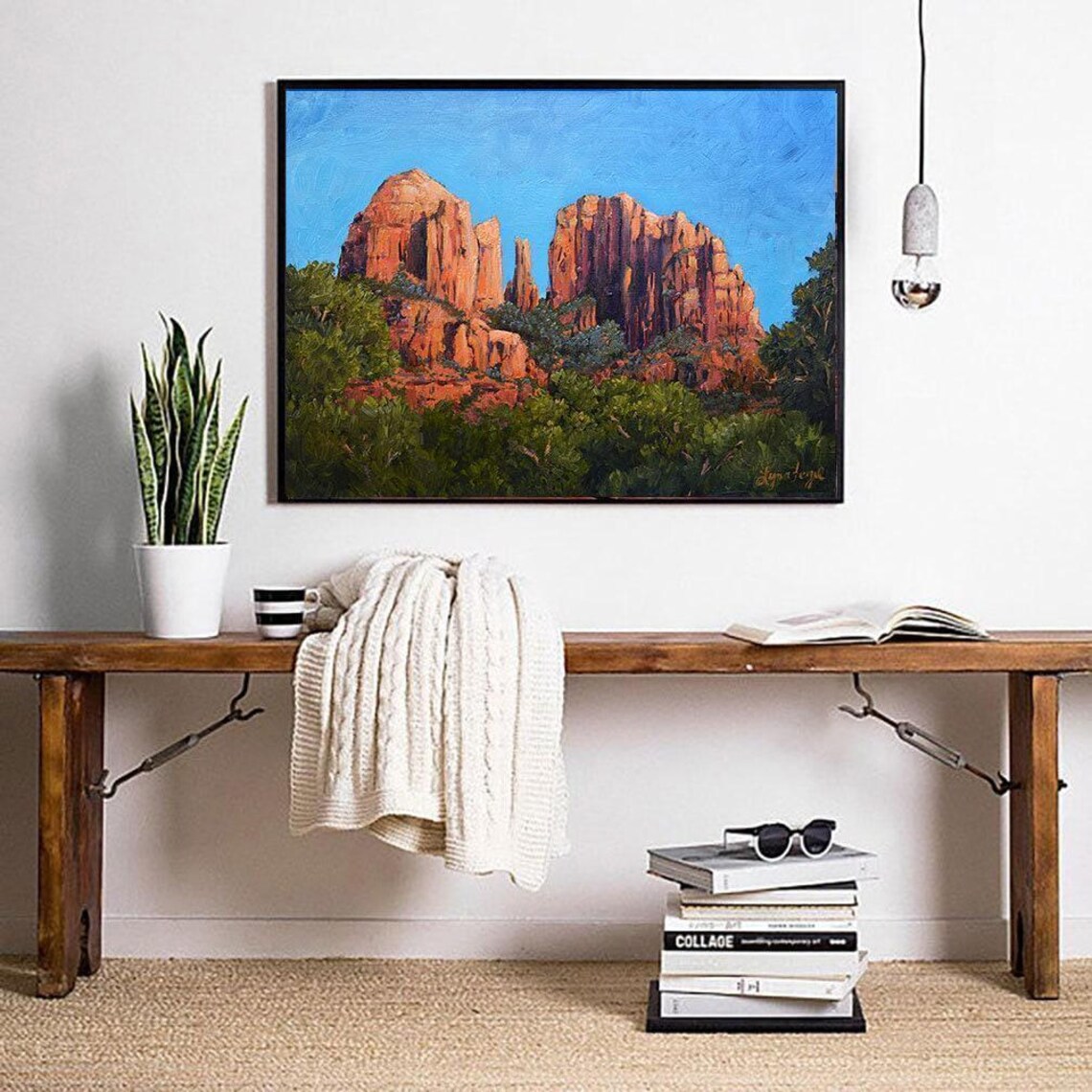 Sedona Cathedral Rock Vintage Arizona Travel Poster - Image 3