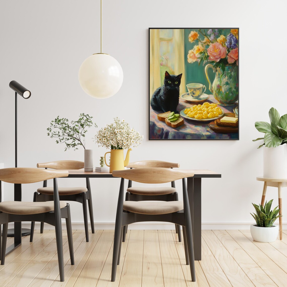 Vintage Black Cat Kitchen Art, Maximalist Print - Image 2