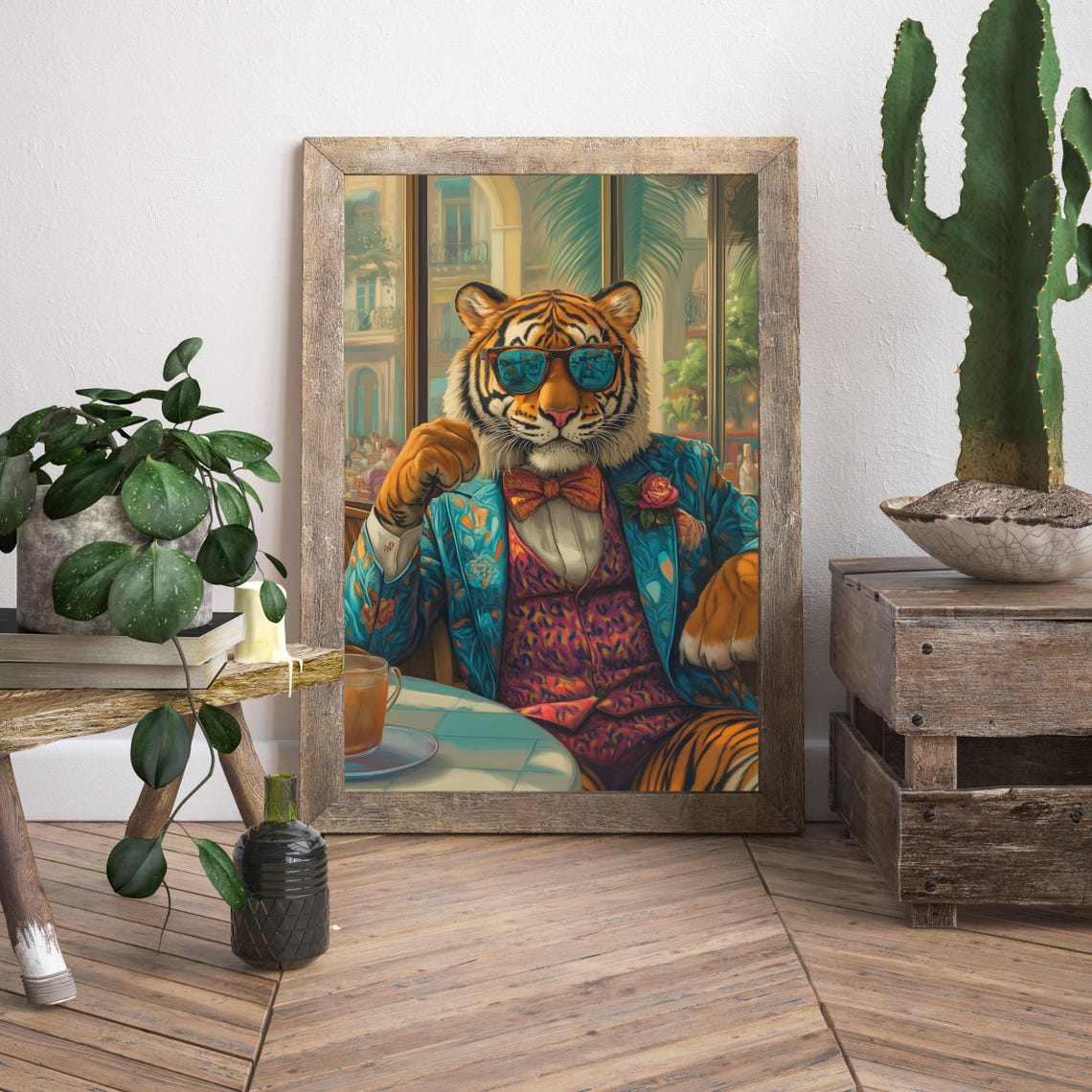 Maximalist Tiger Poster Aesthetic Tiger Maximalist Decor Preppy Dorm Decor Cute Apartment Decor Eclectic Home Decor Funky Wall Art - Image 3