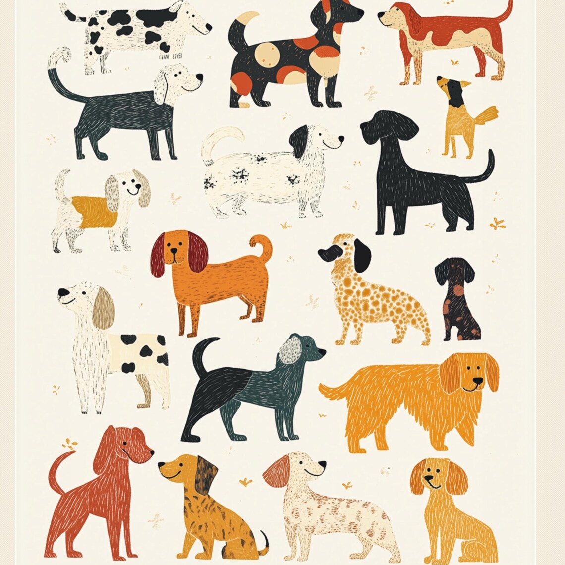 Kids Classroom Drawn Pet Portrait Dog Lover Art Print - Image 3