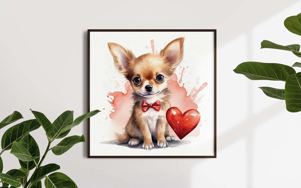 Watercolor Cute Chihuahua Chihuahua Framed Poster Cute Dog Watercolor Painting Chihuahua Art Dog Wall Art Dog Lover Gifts Lovely Dog - Image 4