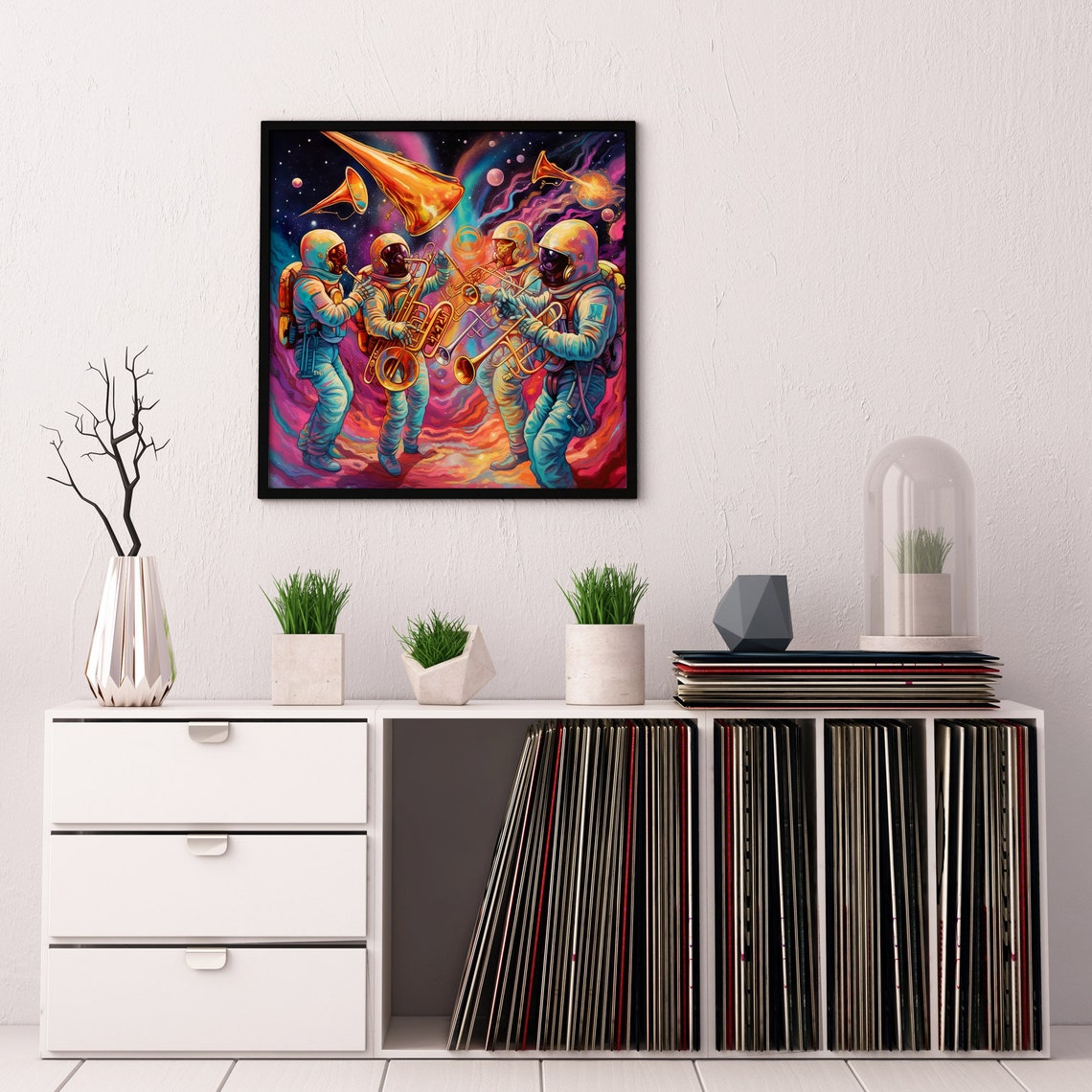 Astronaut Brass Band Playing In Psychedelic Space Music Art Poster - Image 2