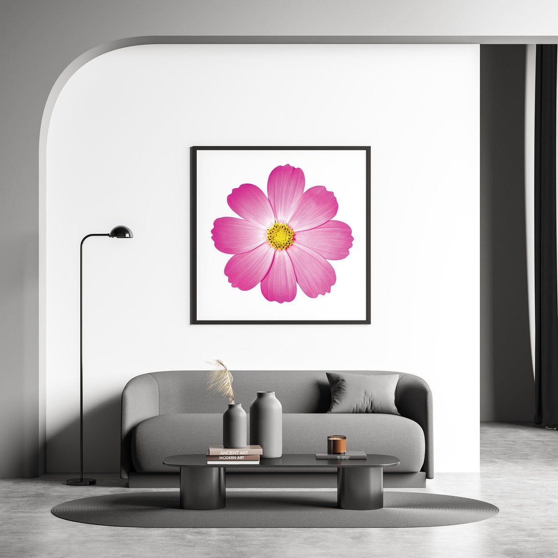Pink Cosmos Flower Closeup Minimalist Botanical Bloom Poster - Image 3