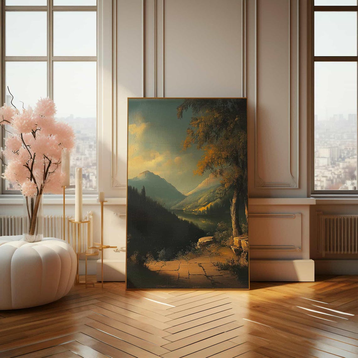 Tranquil Mountain View Poster Oil Painting Style Wall Art For Nature Lovers - Image 4