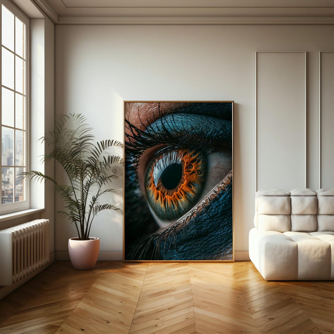 Macro Amber Human Eye Dramatic Close Up Photography Wall Art - Image 2