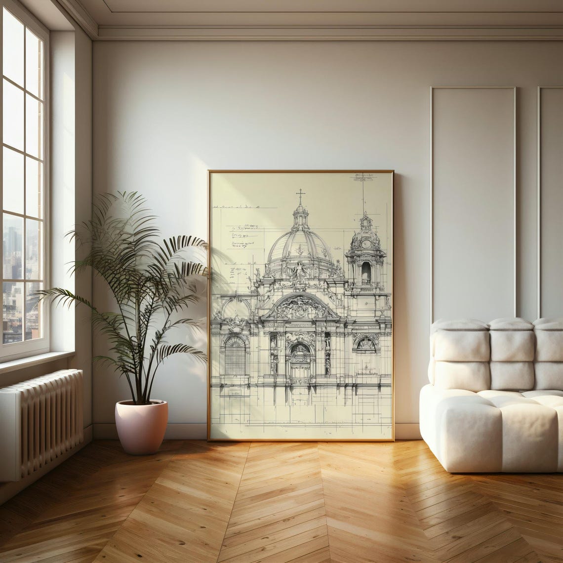 Dome Architecture Art Print Intricate Line Drawing Of Architectural Details Modern Wall Decor For Design Lovers - Image 2