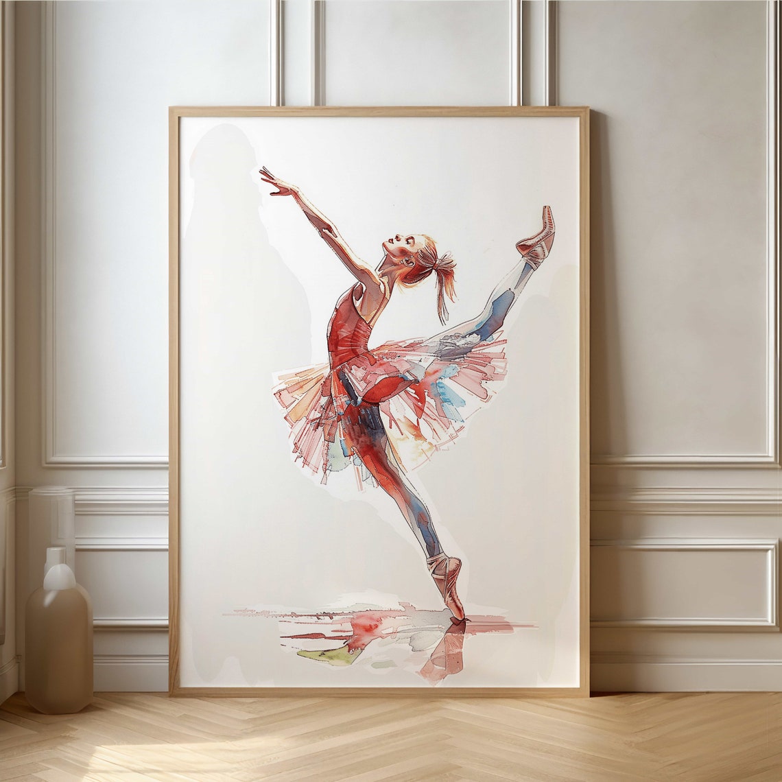Watercolor Ballerina Poster Dance Art Print For Living Room Decor
