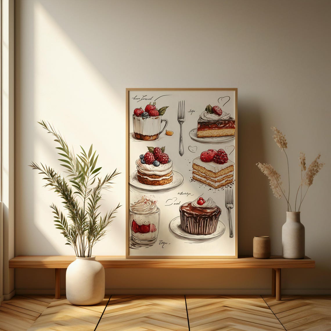 Gourmet Dessert Poster Charming Cake And Cupcake Art Perfect For Kitchen Or Bakery Decor - Image 3