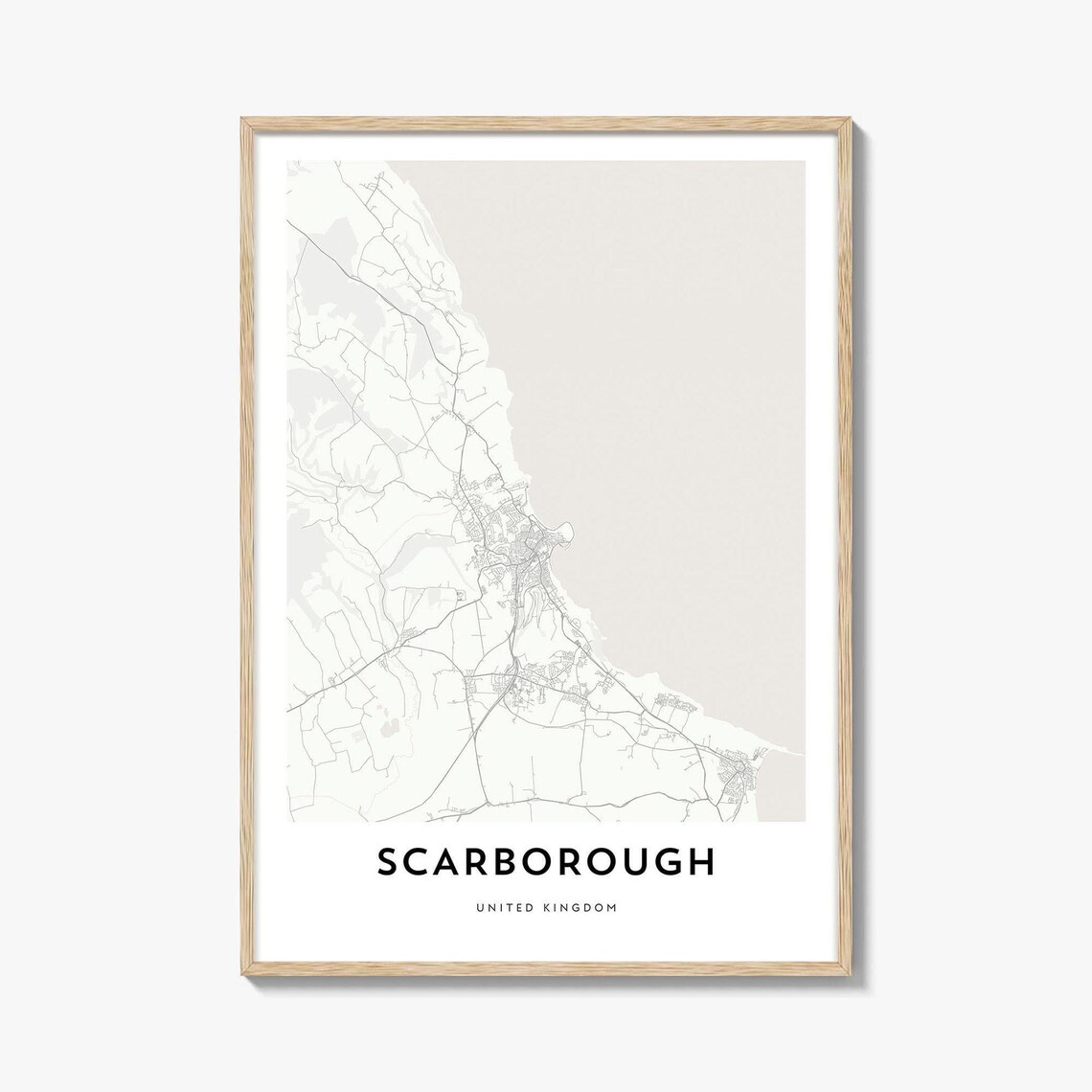 Scarborough United Kingdom Minimalist City Street Map Poster