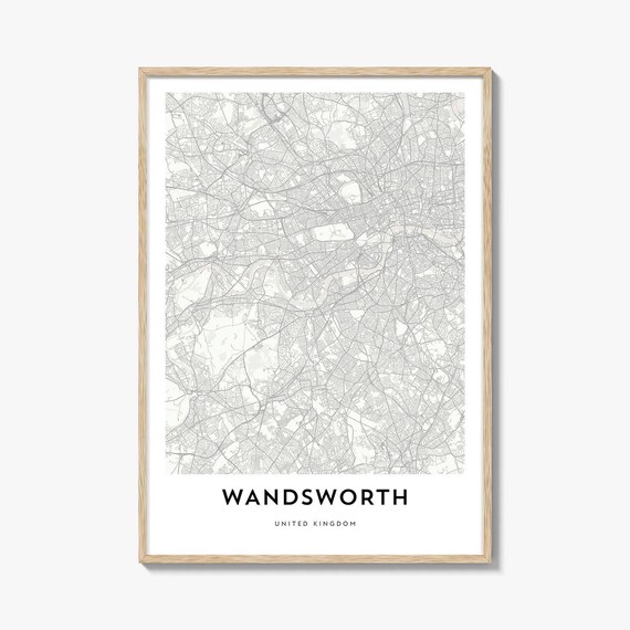 Minimalist Line Map of Wandsworth London United Kingdom Poster