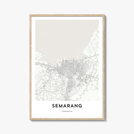 Minimalist Semarang Indonesia City Street Map Gift Poster Art