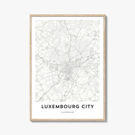 Luxembourg City Minimalist Street Map Art Poster for Home Decor