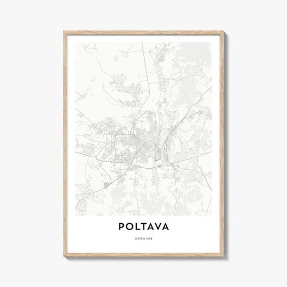 Poltava Ukraine Elegant Minimalist City Street Map Line Art Print