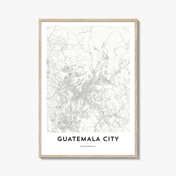 Guatemala City Guatemala Minimalist Map Line Art Travel Poster