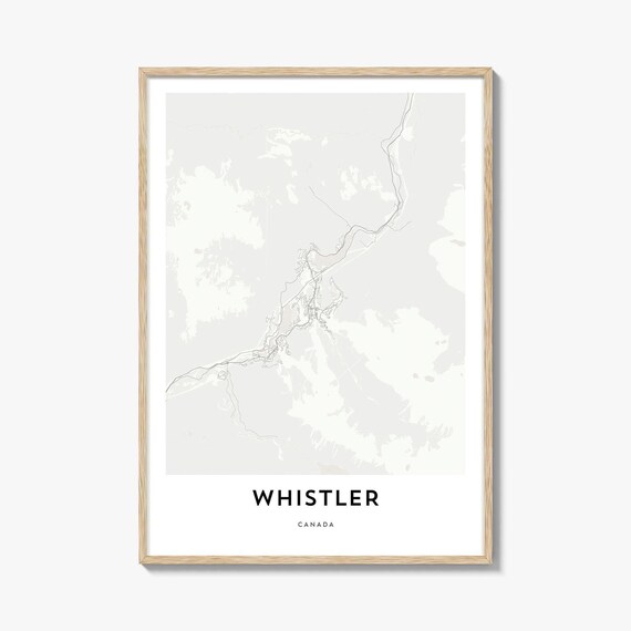 Whistler Canada Minimalist Alpine Mountain Village Map Art Poster