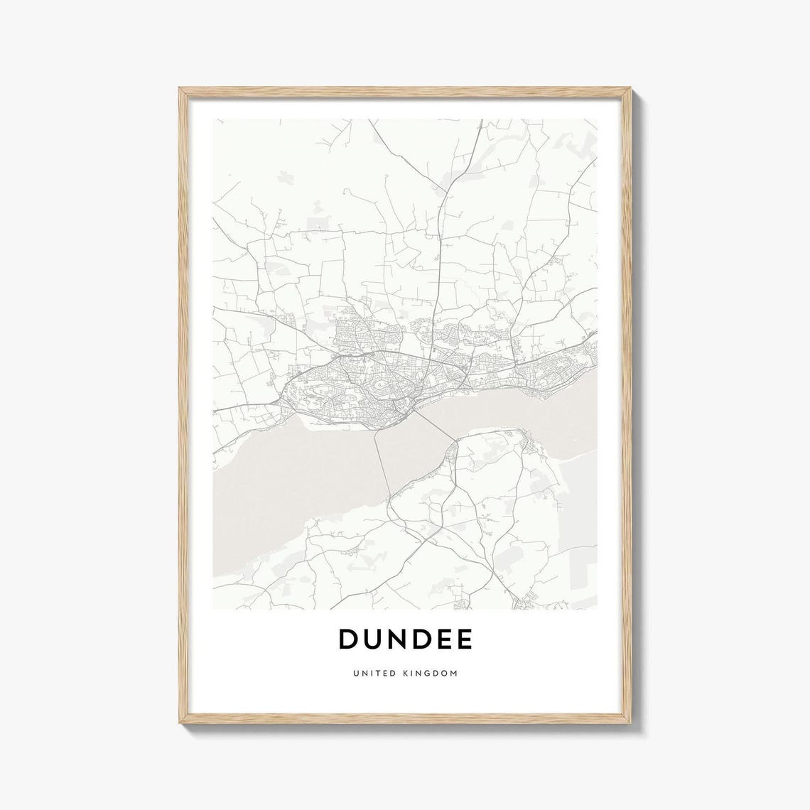 Dundee United Kingdom Minimalist Line Art City Map Travel Decor Poster