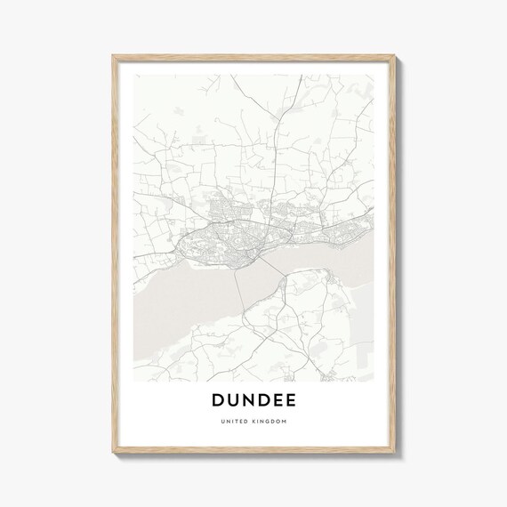 Dundee United Kingdom Minimalist Line Art City Map Travel Decor Poster