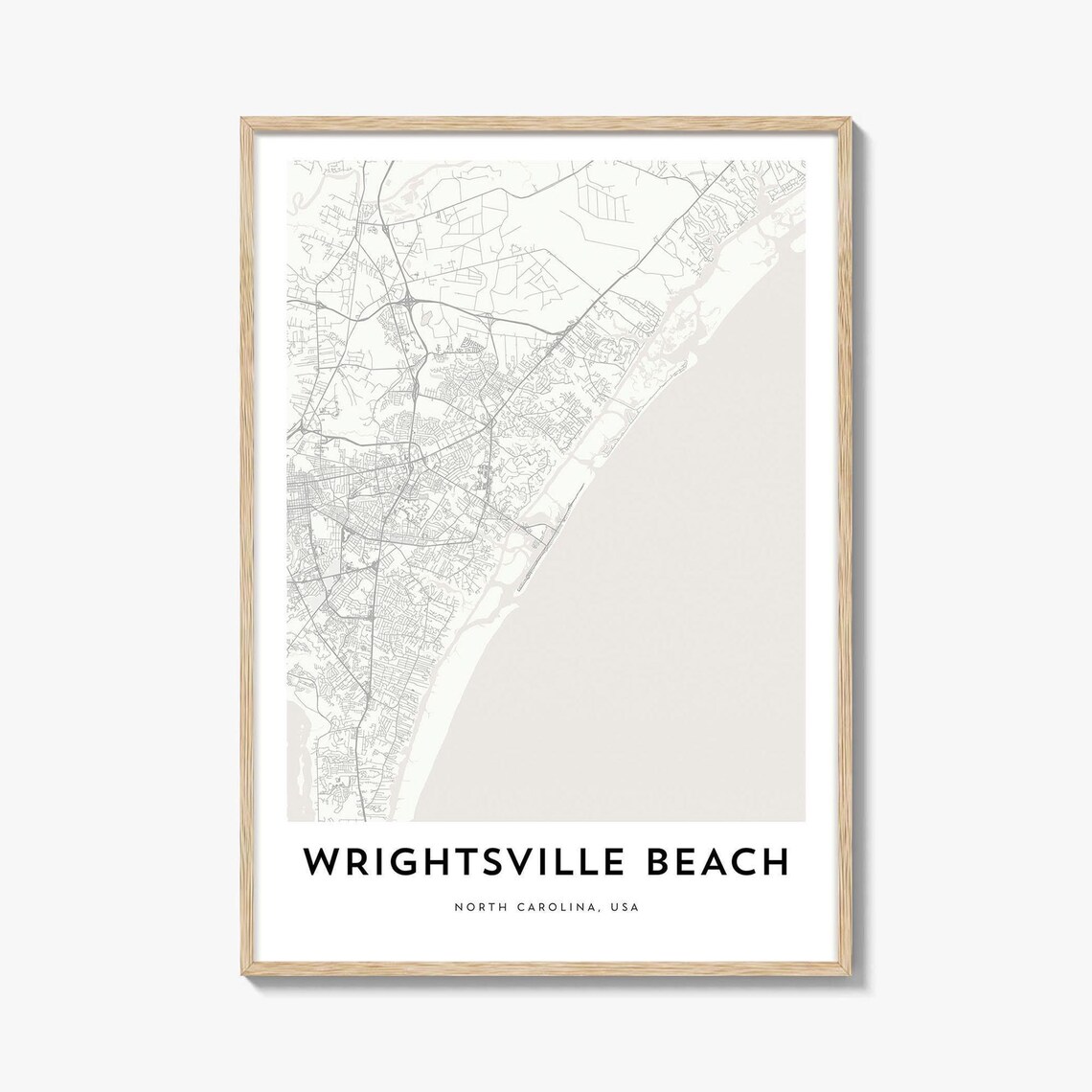 Wrightsville Beach North Carolina Minimalist City Map Poster