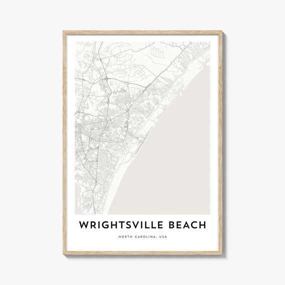 Wrightsville Beach North Carolina Minimalist City Map Poster
