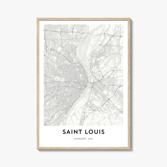 Saint Louis Missouri USA Minimalist City Map Street Art Print